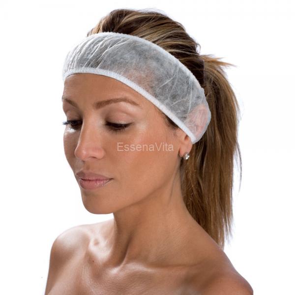 1 Case/ 1,000-PCS Disposable Elastic Headbands - White - Gold Cosmetics & Supplies