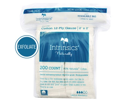 Intrinsics 2" x 2" Gauze 12 ply pads - Gold Cosmetics & Supplies