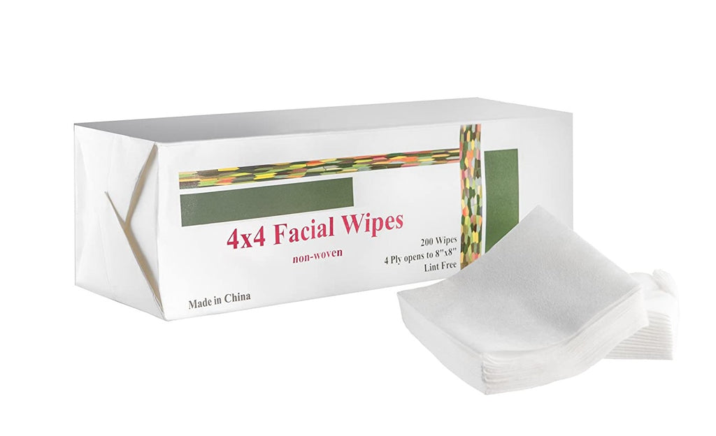 200-pcs/ Disposable Facial Wipes 4x4 - Gold Cosmetics & Supplies