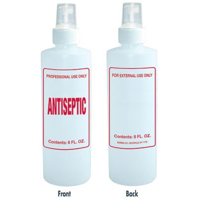 8 oz. Imprinted Nail Solution Bottle - Antiseptic - Gold Cosmetics & Supplies