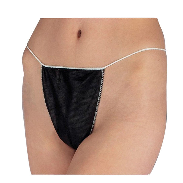 6-PCS/ BLACK Disposable Bikini Thong (Size: L/XL) - Gold Cosmetics & Supplies
