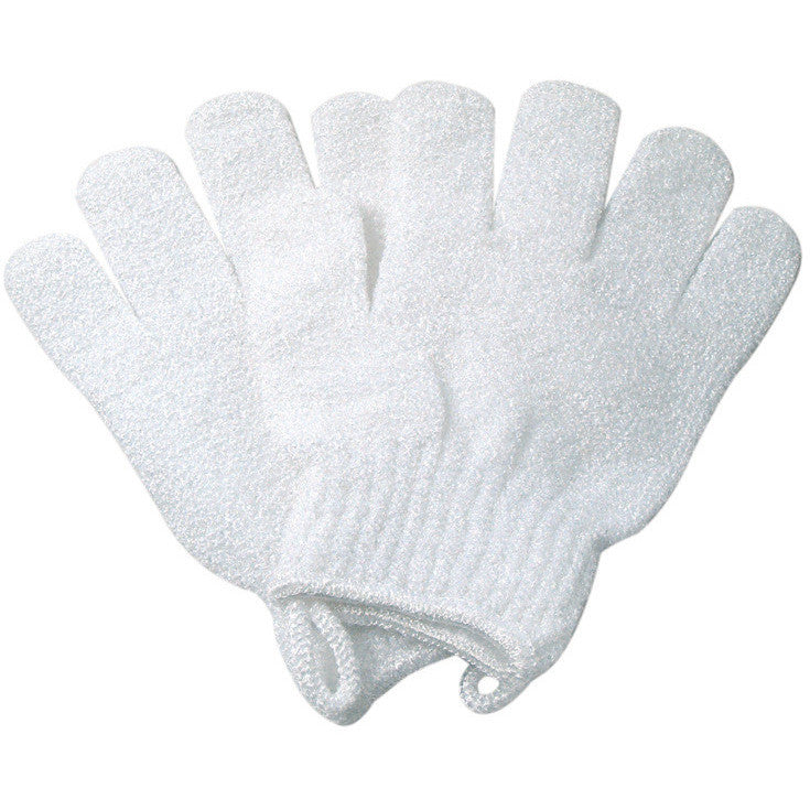 10-PAIRS/ WHITE Exfoliating Gloves - Gold Cosmetics & Supplies