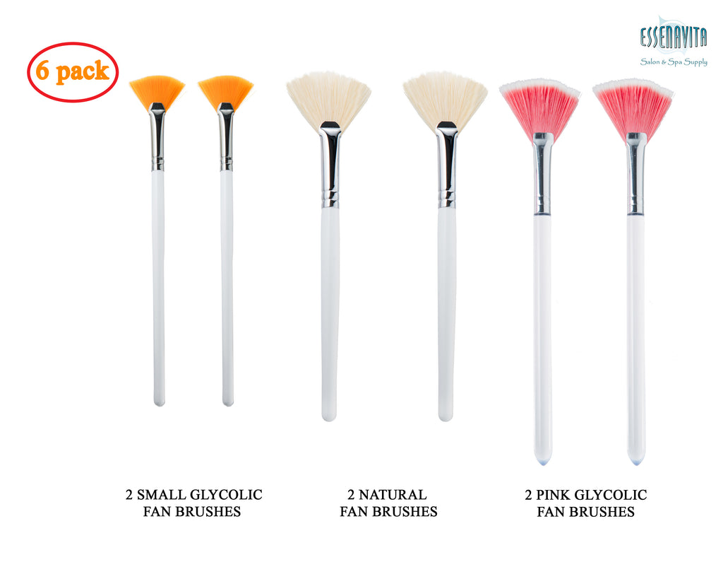 Fan mask brush set of 6 for mask application - Gold Cosmetics & Supplies
