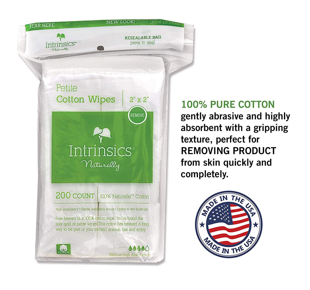 Intrinsics Petite Cotton Wipes 2x2 - Gold Cosmetics & Supplies