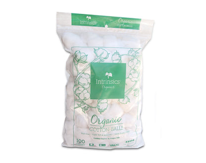 Intrinsics triple sized organic cottom balls in 100 count bag