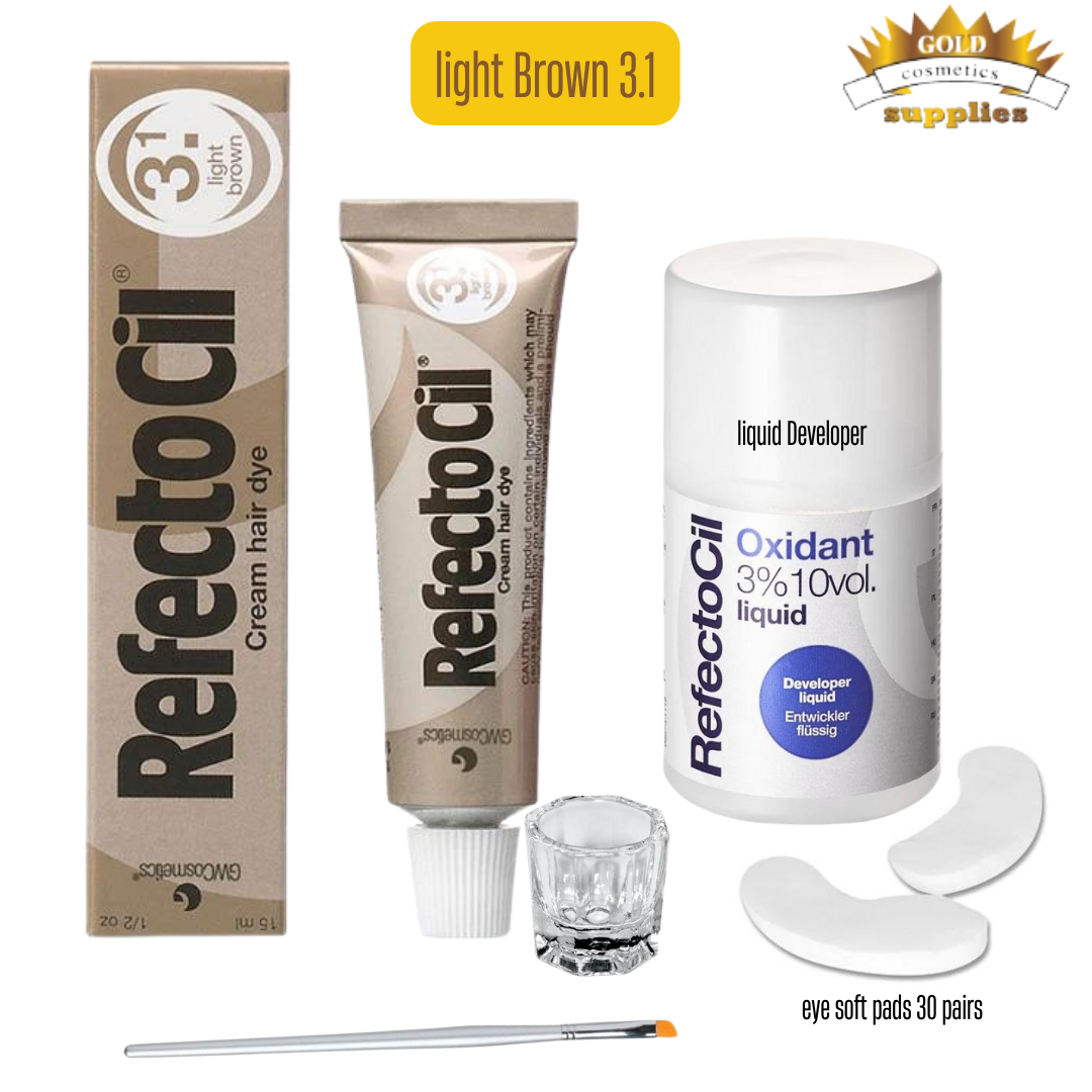 Refectocil Brows Refectocil Brow & Lash Tint - Light Brown No. 3.1 - MINI KIT - Gold ...