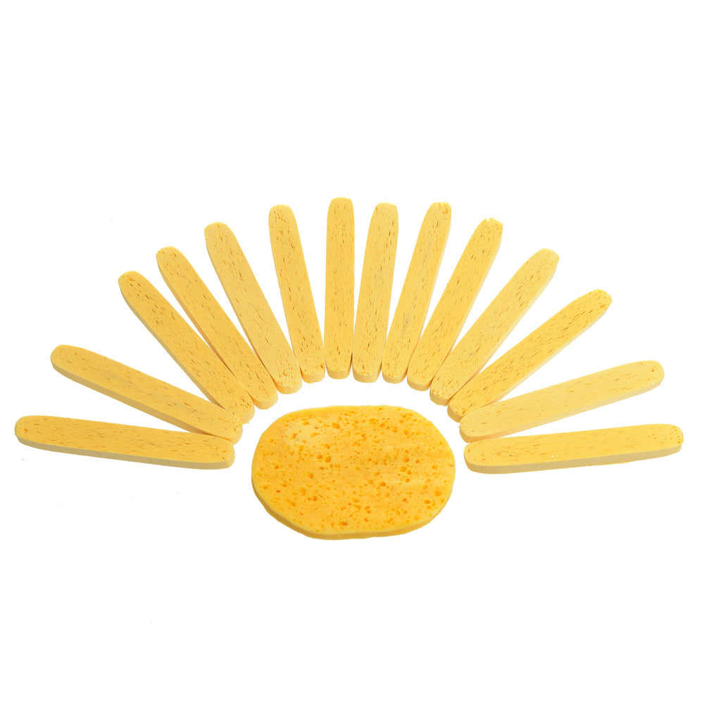 Essenavita oval p.v.a compressed Facial Sponges yellow stick shape