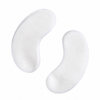 Two white, kidney-shaped eye pads on a solid white background. protection pads for professional lash and brow tinting