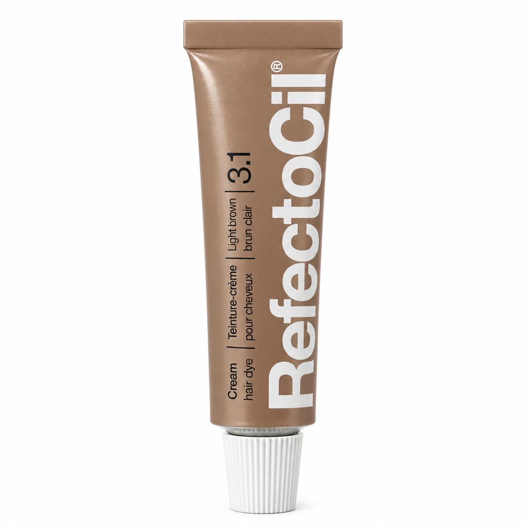 RefectoCil Light Brown No. 3.1 Cream Hair Dye tube on white background