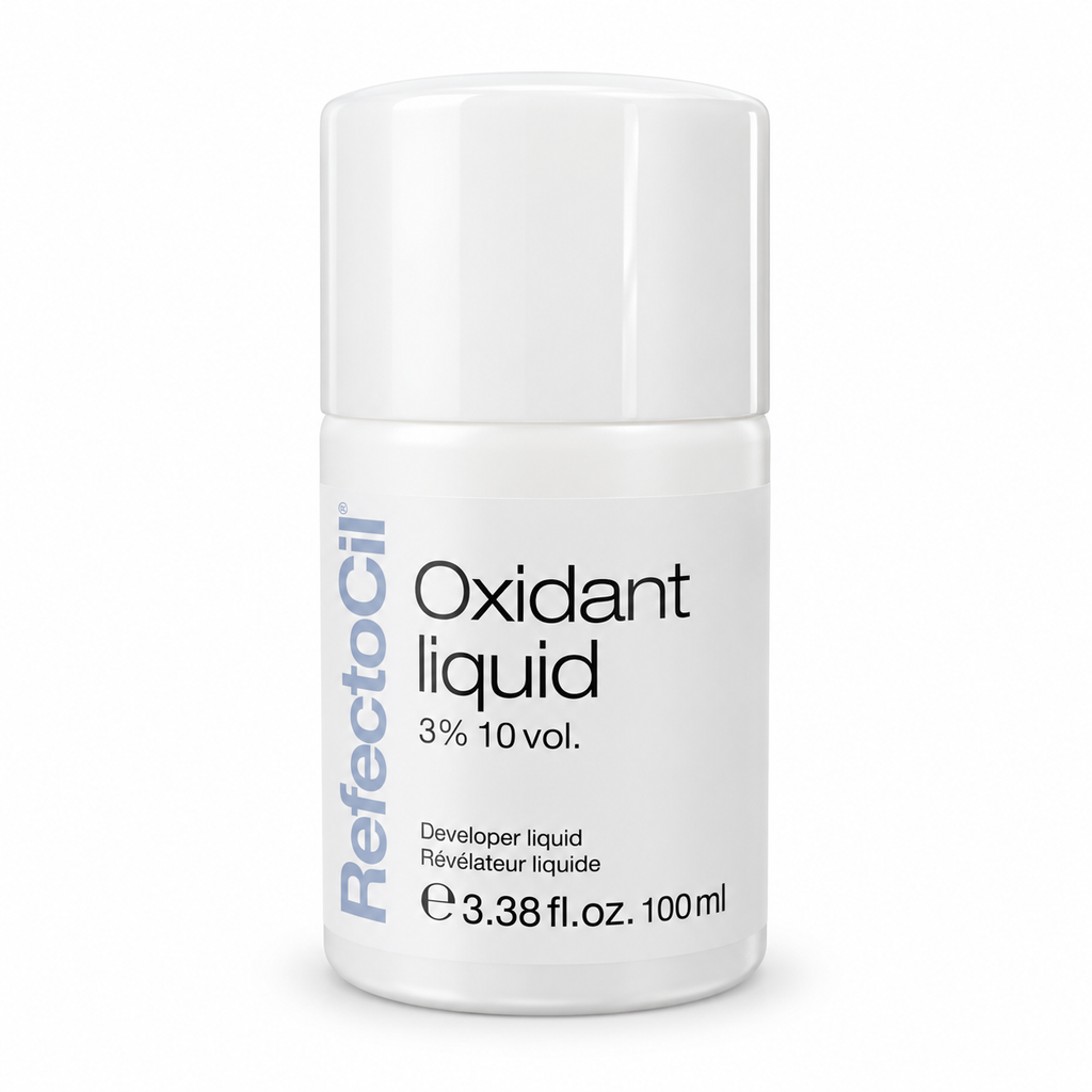 RefectoCil Oxidant Liquid 3% 10 Vol. 100 ml professional developer bottle on a white background