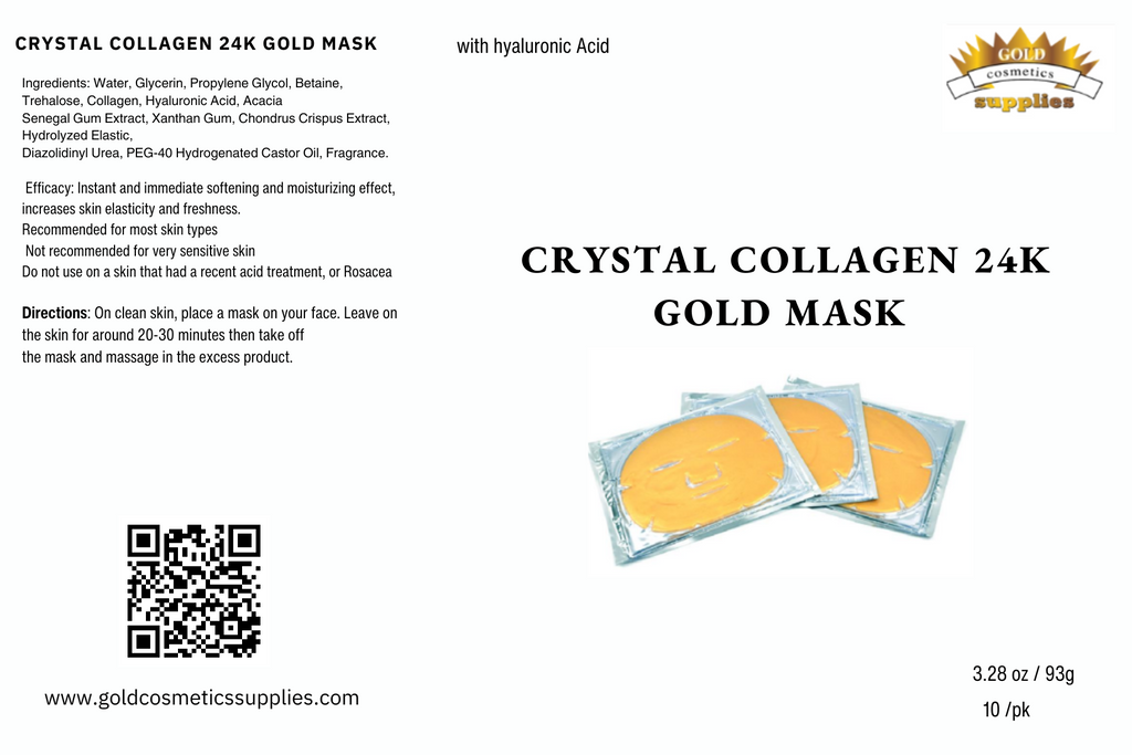 10-pcs/ crystal collagen 24k gold mask