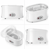 Paraffin wax machine for hands and feet with digital controls, clear lid, and multiple product views