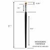 Professional 7-inch angled tint brush with black wooden handle and synthetic bristles, featuring detailed measurements of brush length, ferrule, and bristle width.