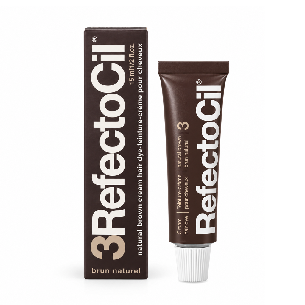 RefectoCil Natural Brown No. 3 Cream Hair Dye 15 ml on white background