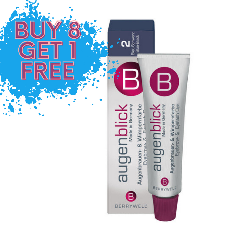 9-pc/ Berrywell BLUE-BLACK 2.0 Eyebrow Tint Hair Dye (Buy 8 - Get 1 Free) - Gold Cosmetics & Supplies