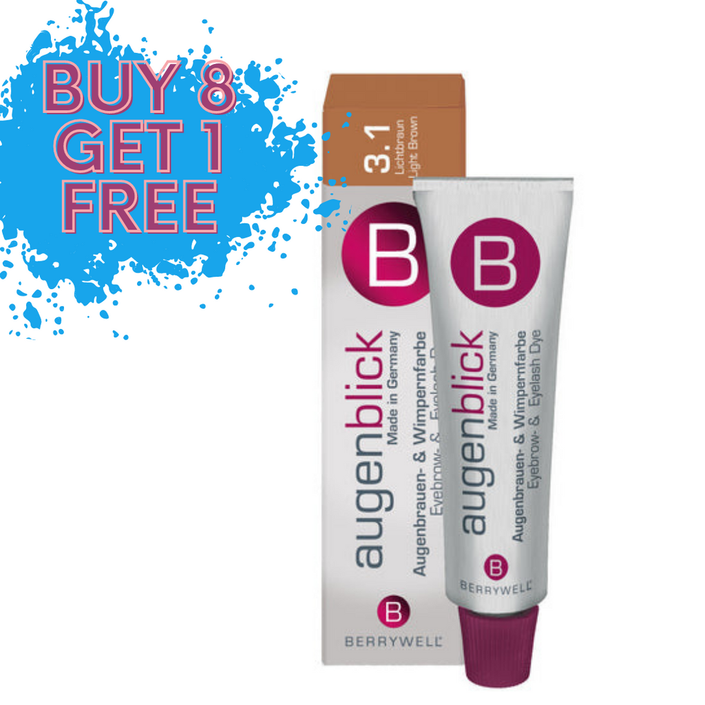 9-pc/ Berrywell Light Brown 3.1 Eyebrow Tint Hair Dye (Buy 8 - Get 1 Free) - Gold Cosmetics & Supplies