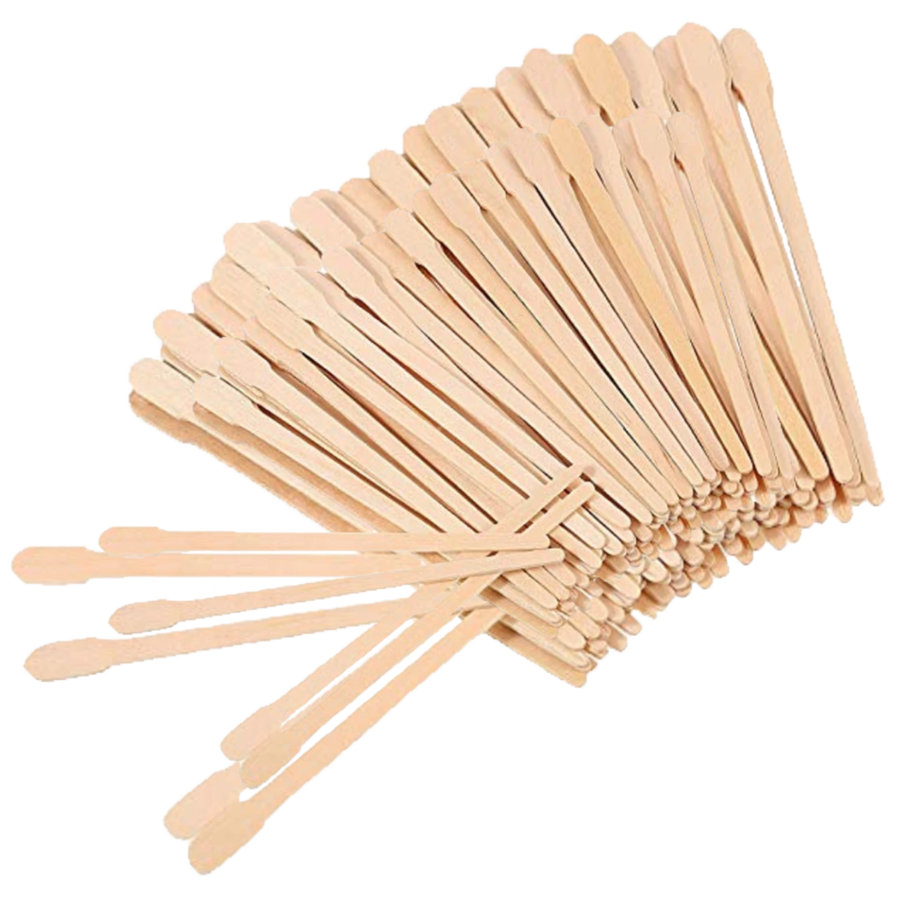 100x Wooden Wax Sticks - Eyebrow, Lip Waxing Applicator Sticks for Hair  Removal