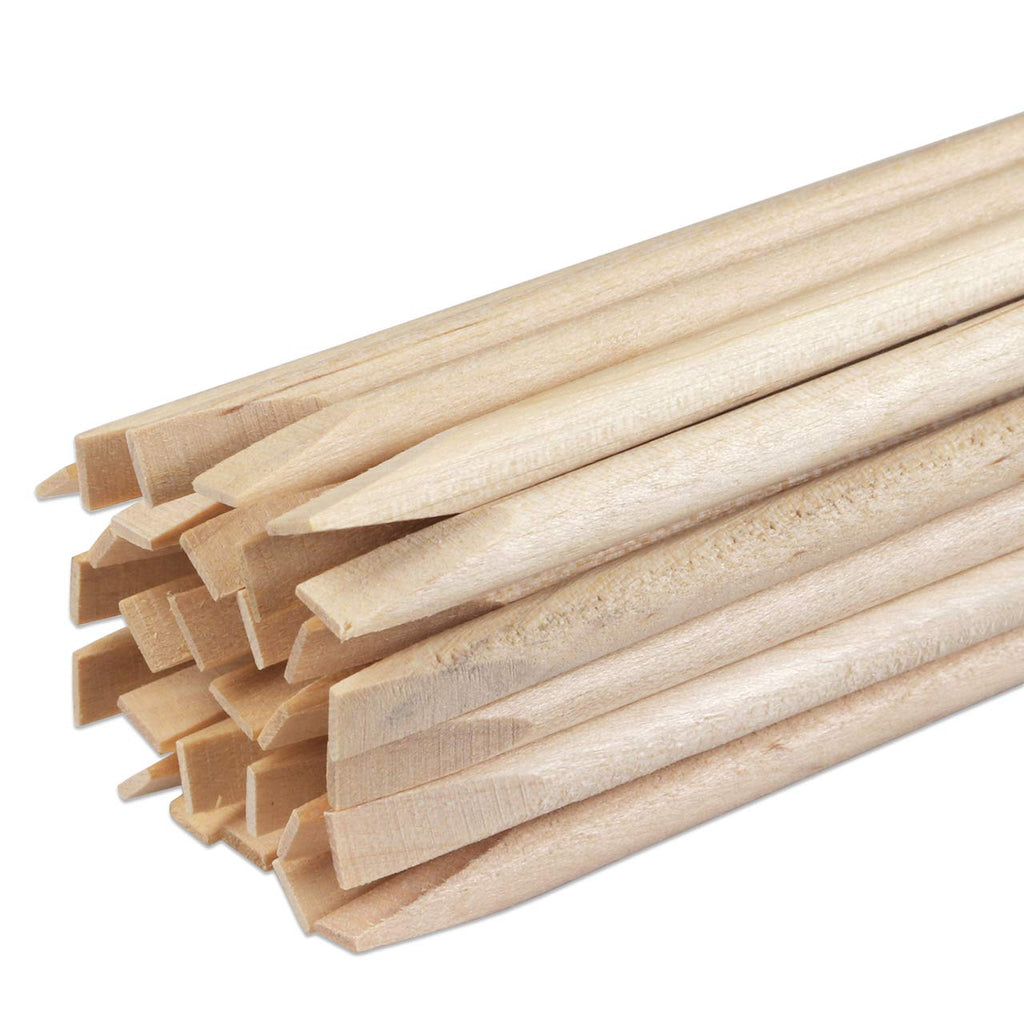 100/pcs Orange Wood Sticks - 7" - Slanted - Gold Cosmetics & Supplies