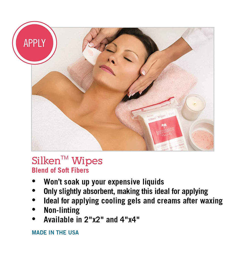 Intrinsics Petite Silken™ Wipes 2" x 2" Med-Esthetic® Soft Fiber Blend - Gold Cosmetics & Supplies