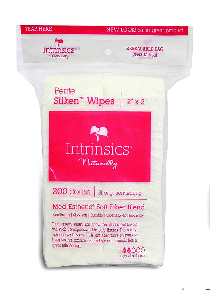 Intrinsics Petite Silken™ Wipes 2" x 2" Med-Esthetic® Soft Fiber Blend - Gold Cosmetics & Supplies