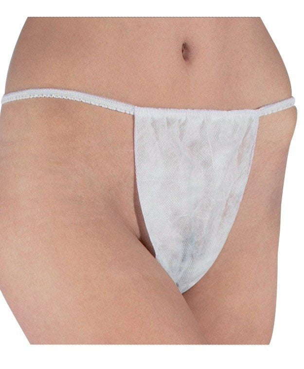 6-PCS/ WHITE Disposable Bikini Thong (Size: L/XL)
