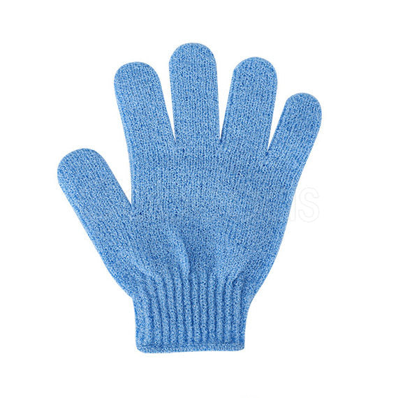 exfoliating gloves blue
