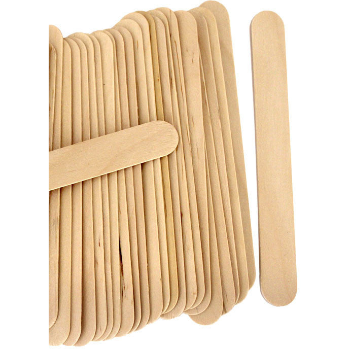 LifeCare Tongue Depressors 100 Pieces Large Wax Spatulas for Hair Removal  Natural Wooden Applicator Sticks 6 Inches