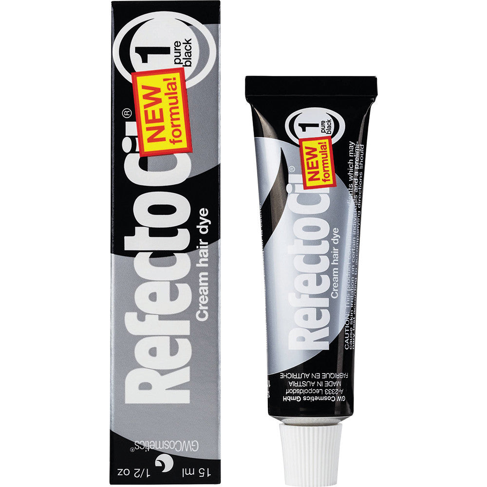 Refectocil Cream Hair Dye - 1 Black, 0.5 oz. - Gold Cosmetics & Supplies