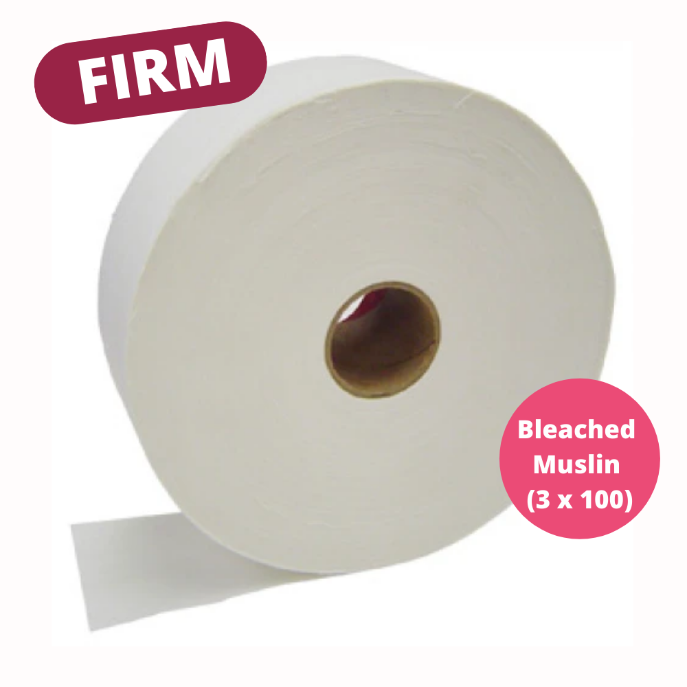 Extra Firm Bleached Muslin Wax Epilating Roll (3" X 100 Yd.) - Gold Cosmetics & Supplies