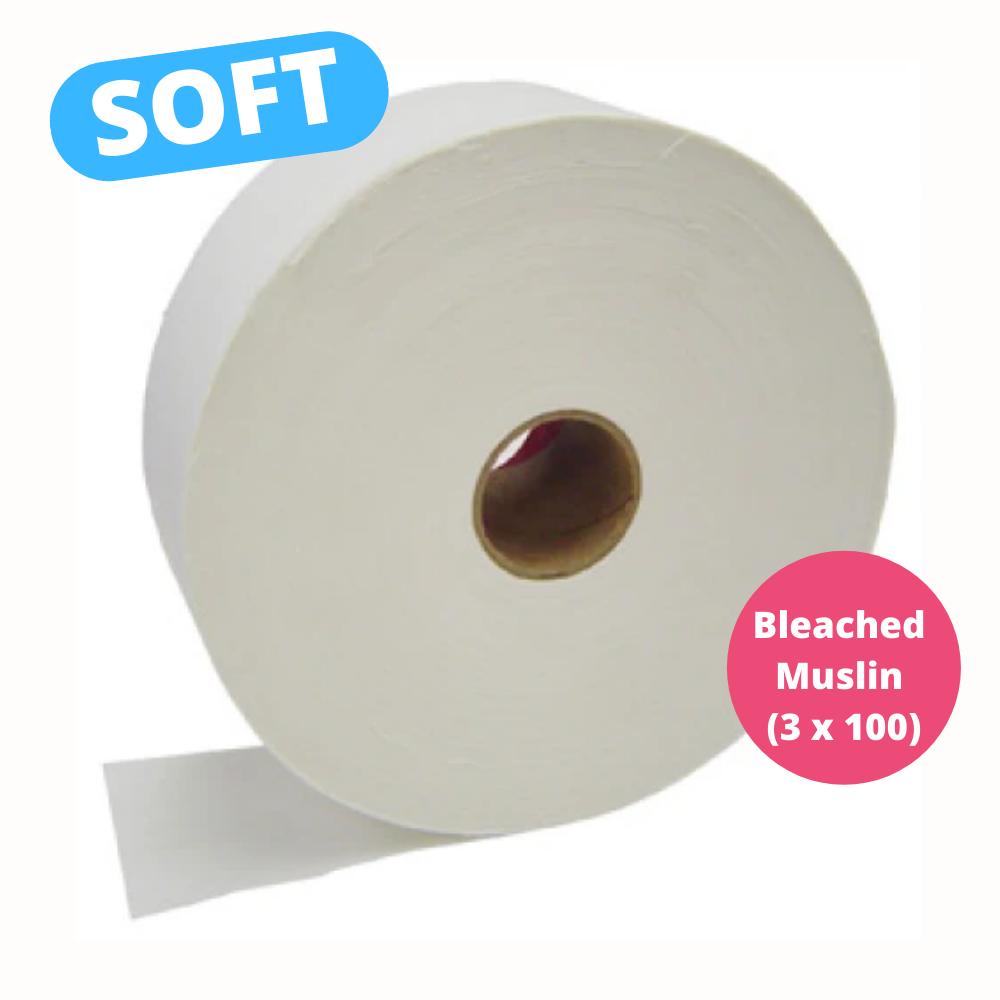 Extra Soft Bleached Muslin Wax Epilating Roll (3" X 100 YD.) - Gold Cosmetics & Supplies